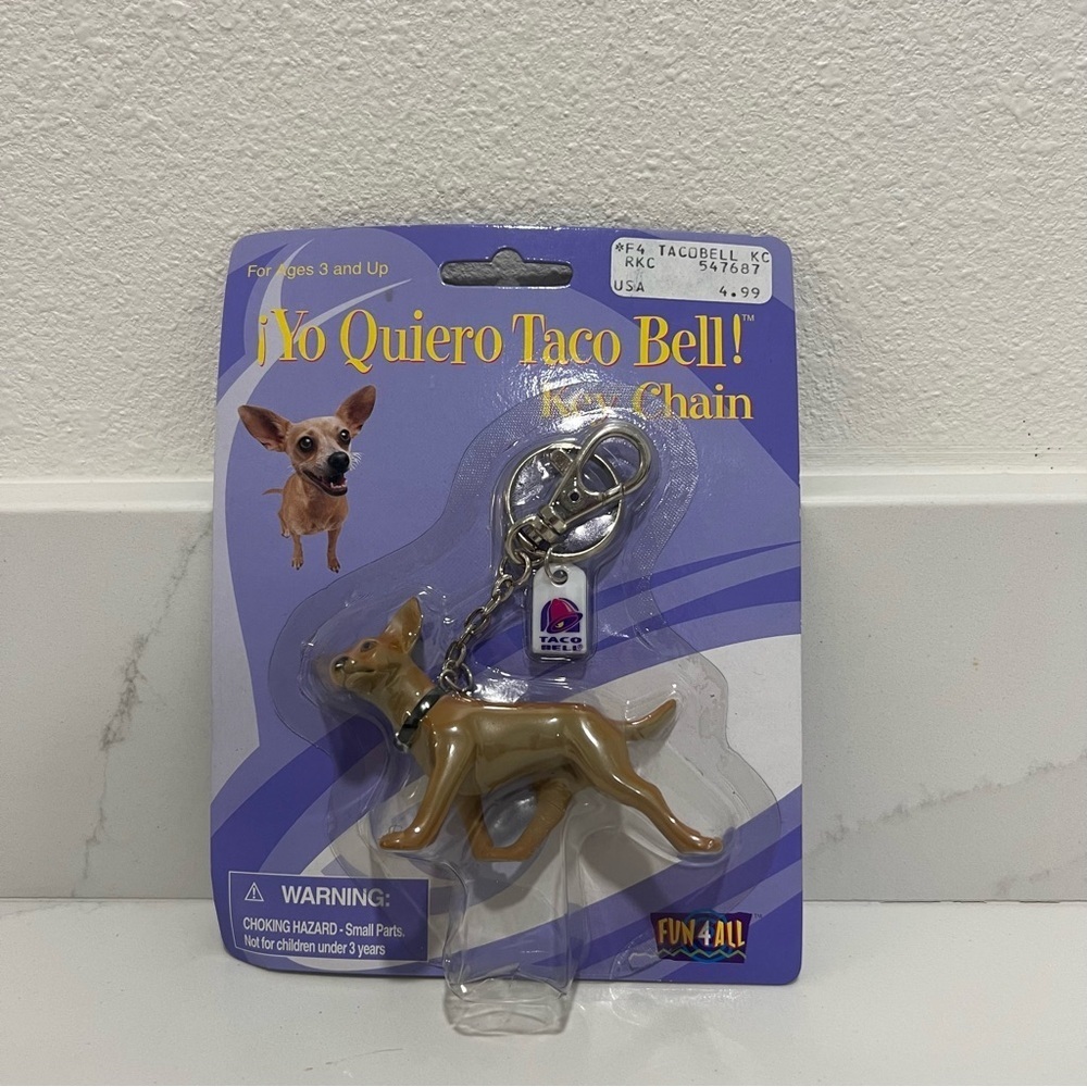 Vintage NEW Taco Bell Chihuahua Keychain Yo Quiero Taco Bell Y2K - Picture 5 of 5
